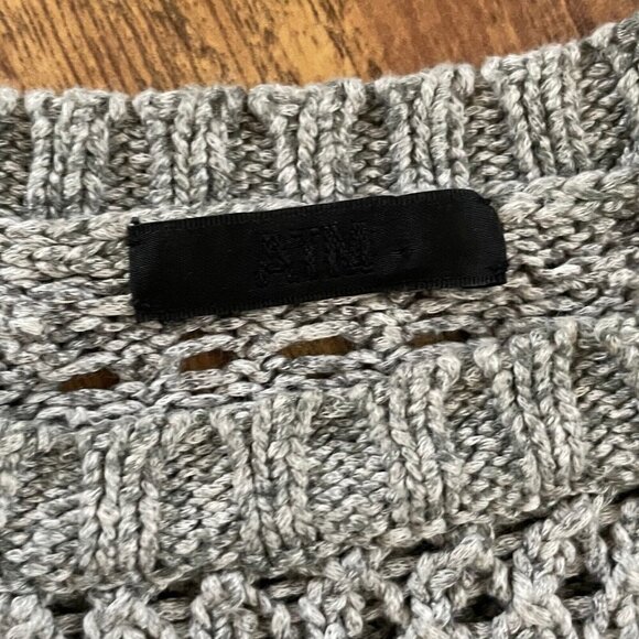 ATM Anthony Thomas Melillo Womens Sweater XS Gray Open Knit  Kangaroo Pocket - Picture 6 of 6